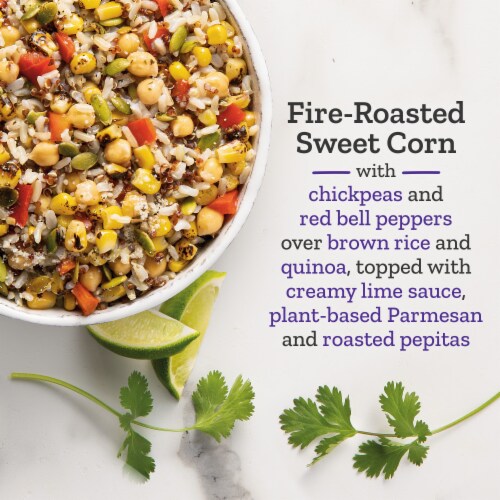 Purple Carrot Sweet Corn Elote Bowl Frozen Meal Perspective: left