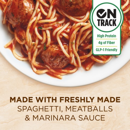 Healthy Choice Café Steamers Spaghetti & Meatballs Frozen Meal Perspective: left