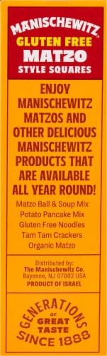 Manischewitz Gluten Free Matzo Style Squares Perspective: left