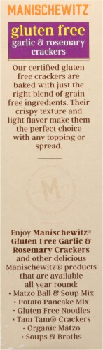 Manischewitz® Gluten Free Garlic And Rosemary Crackers Perspective: left