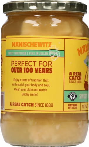 Manischewitz® Sweet Whitefish & Pike in Jellied Broth Perspective: left