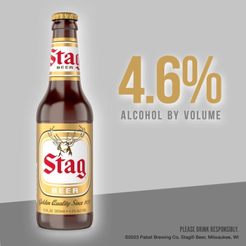 Stag Beer American Lager Perspective: left