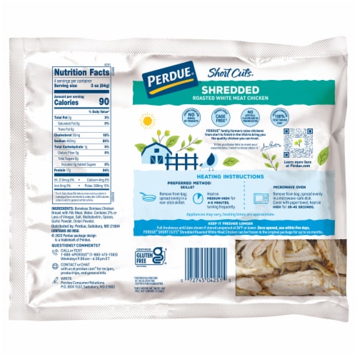 Perdue Short Cuts Refrigerated Fully Cooked Roasted Shredded Chicken Breast Perspective: left