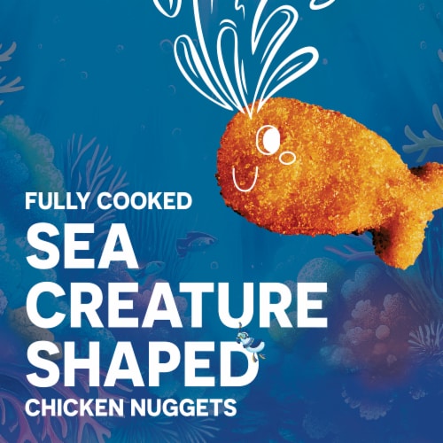 Perdue Fun Shaped Frozen Fully Cooked Chicken Breast Sea Creatures Nuggets Perspective: left
