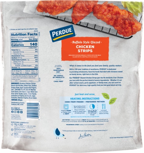 Perdue Frozen Fully Cooked Buffalo Glazed Chicken Breast Strips Perspective: left