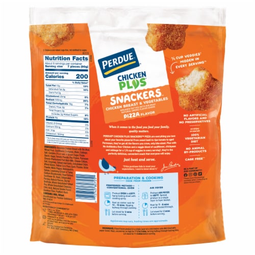 PERDUE® CHICKEN PLUS® Chicken Breast and Vegetable Snackers, Pizza Flavor Perspective: left