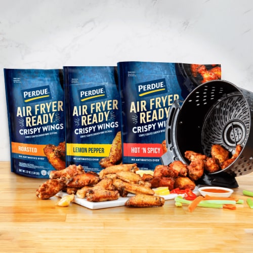 Perdue® Air Fryer Ready™ Frozen Fully Cooked Lemon-Pepper Chicken Wings Perspective: left