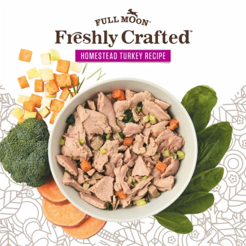 Full Moon® Freshly Crafted Homestead Turkey Recipe Dog Food Perspective: left