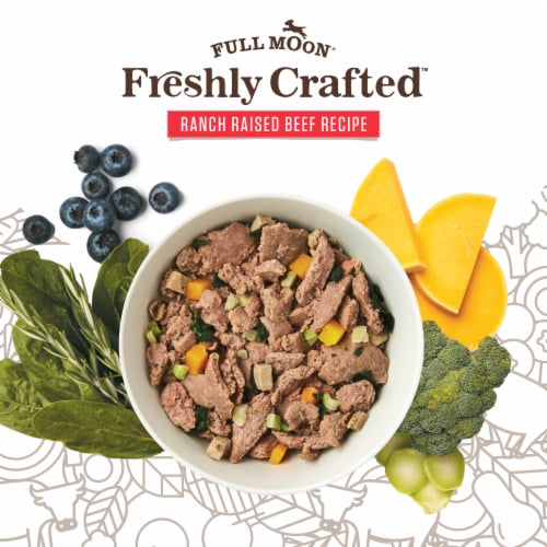 Full Moon® Freshly Crafted Ranch Raised Beef Recipe Dog Food Perspective: left