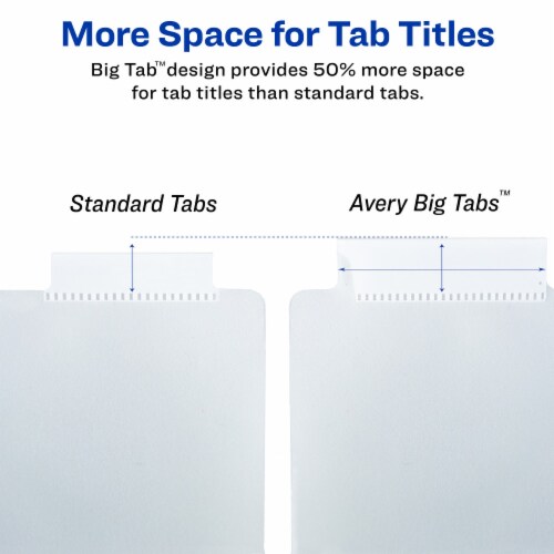 Avery® Big Tab™ Insertable Plastic Binder Dividers with Pocket - Multi-Color Perspective: left