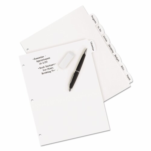 Avery® DIVIDER,DURPLSTC,WO,8T,WH 16371 Perspective: left