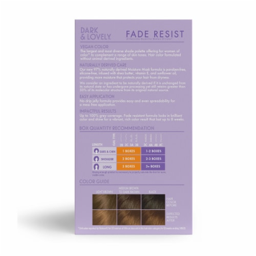 Dark and Lovely Fade Resist Permanent Hair Color 377 Sunkissed Brown Perspective: left