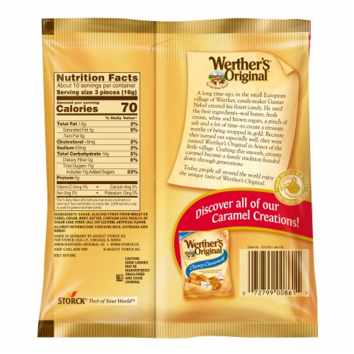 Werthers Original Hard Caramel Candy Perspective: left