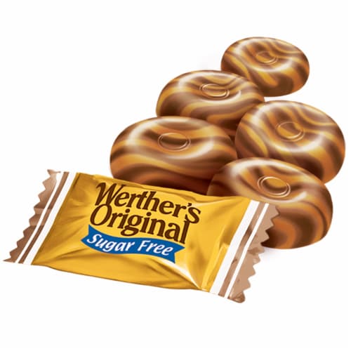 Werther's Original Sugar Free Chocolate Caramel Hard Candies Perspective: left