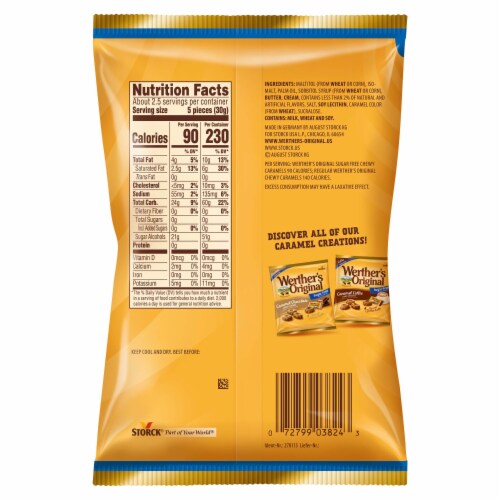 Werther's Original Chewy Sugar Free Caramel Candy Perspective: left
