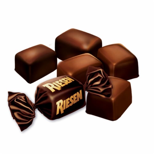 Riesen Chocolate Covered Chewy Caramel Candy Perspective: left