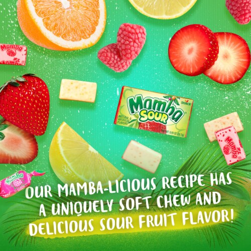Mamba® Sour Fruit Chews Chewy Candy Stick Pack Perspective: left