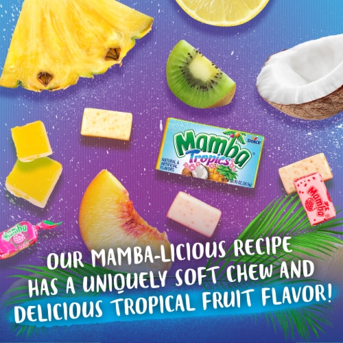 Mamba® Tropics Fruit Chews Chewy Candy Stick Pack Perspective: left