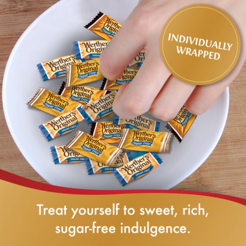 Werthers Original Hard Sugar Free Assorted Flavors, Caramel Coffee, Caramel Chocalate, Caramel Candy Perspective: left