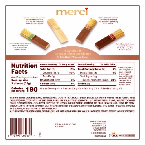 Merci Finest Chocolate Mousse Candy Gift Box Perspective: left