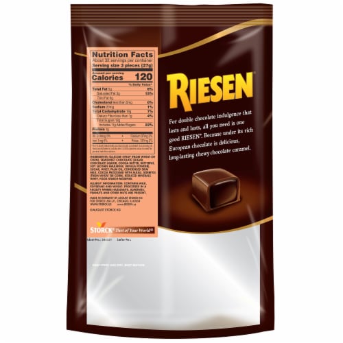Riesen Chocolate Covered Chewy Caramel Candy Perspective: left