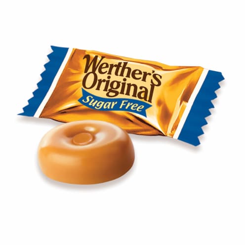 Werthers Original Hard Sugar Free Caramel Candy Perspective: left