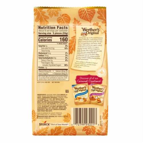Werther's Original Harvest Caramels Maple Crème Soft Caramels Candy Perspective: left