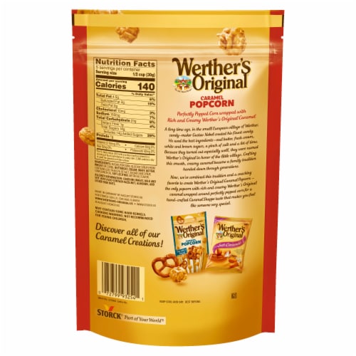Werther's Original Caramel Popcorn Resealable Pouch Perspective: left