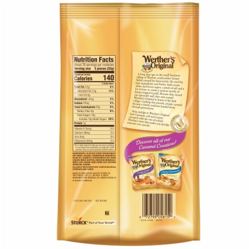 Werthers Original Soft Caramel Candy Perspective: left
