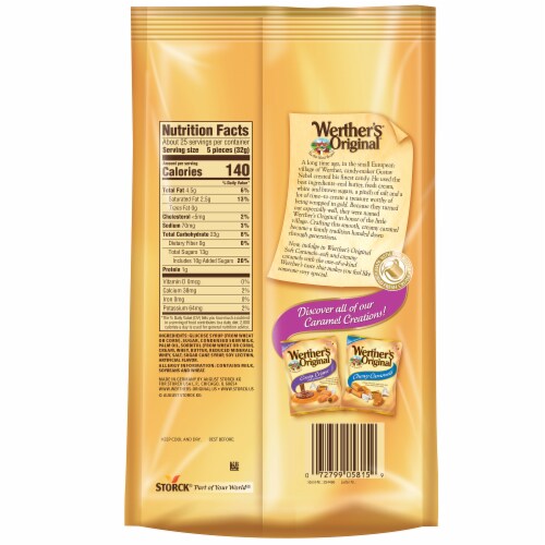 Werthers Original Soft Caramel Candy Perspective: left