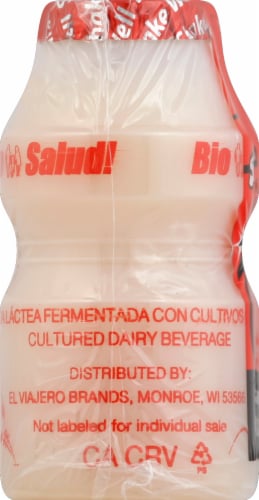 El Viajero Bio-Salud Strawberry Probiotic Yogurt Drinks Perspective: left