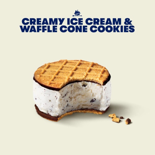 Tillamook Mint Chocolate Chip Ice Cream Sandwiches Perspective: left