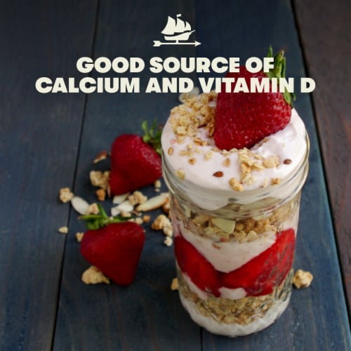 Tillamook Oregon Strawberry Low Fat Yogurt Tub Perspective: left