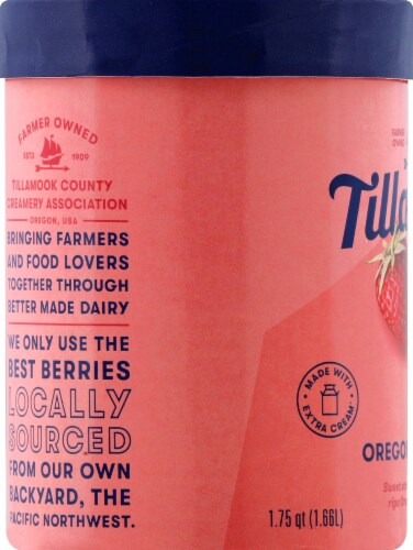 Tilamook Oregon Strawberry Ice Cream Perspective: left