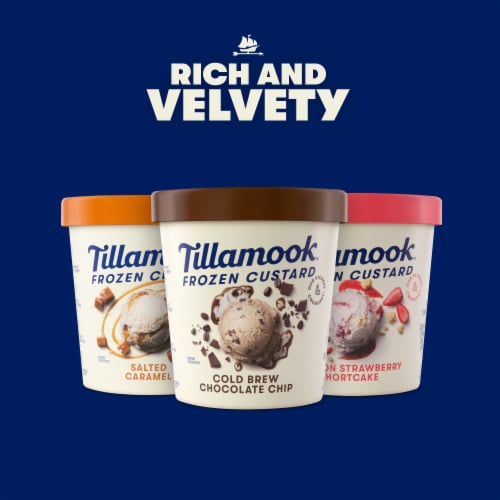 Tillamook Oregon Strawberry Shortcake Ice Cream Pint Perspective: left