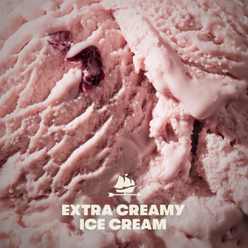 Tillamook Oregon Dark Cherry Ice Cream Tub Perspective: left