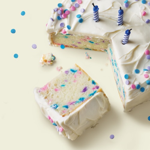 Tillamook Birthday Cake Ice Cream Tub Perspective: left