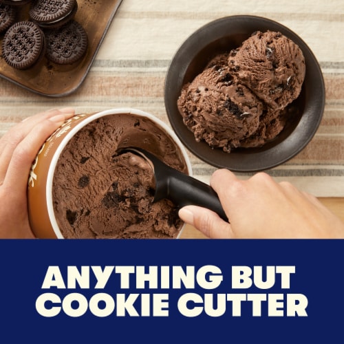 Tillamook Chocolate Collection Dark Chocolate Cookies & Cream Ice Cream Tub Perspective: left