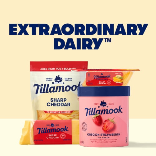 Tillamook Sharp Cheddar Cheese Cracker Cuts Cheese Snack Naturally Aged Perspective: left