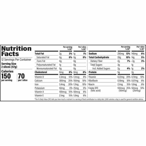 Sara Lee Sandwich White Bread Perspective: left