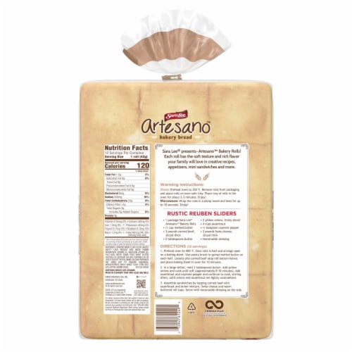 Sara Lee Artesano White Sliced Bread Bakery Rolls Perspective: left