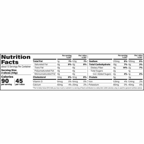 Sara Lee Delightful Honey Whole Wheat Bread Perspective: left