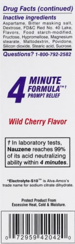 Nauzene Upset Stomach & Nausea Chewable Tablets Wild Cherry Flavor Perspective: left