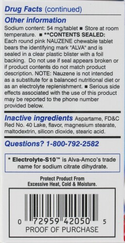 Nauzene Wild Cherry Chewable Tablets Perspective: left