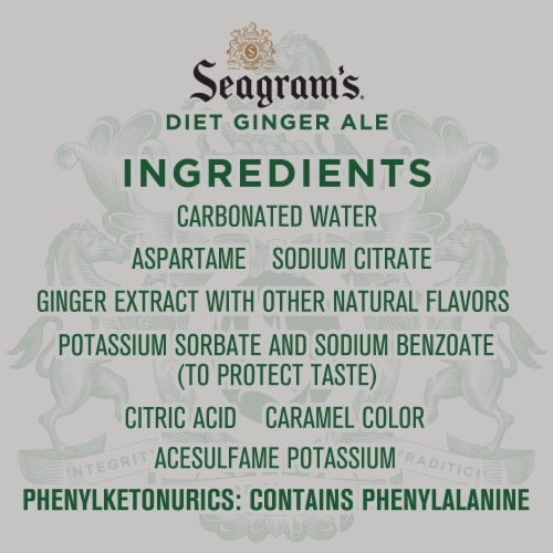 Seagram'S® Ginger Ale Caffeine Free Zero Sugar Soda Fridge Pack Cans Perspective: left