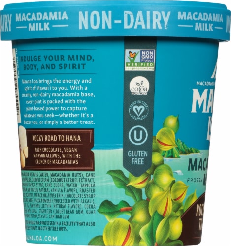 Mauna Loa Macadamia Milk Rocky Road to Hana Dairy Free Frozen Dessert Perspective: left