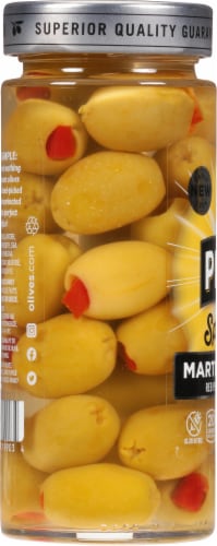 Pearls® Specialties® Martini Vermouth Red Pepper Stuffed Olives Perspective: left