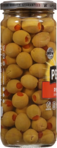 Pearls® Pimento Stuffed Manzanilla Green Olives Perspective: left
