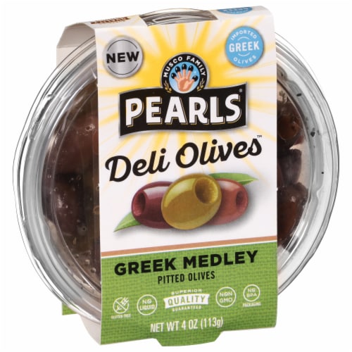 Pearls® Deli Olives™ Greek Medley Pitted Olives Perspective: left