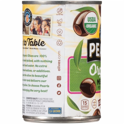 Pearls Organic Medium Pitted Ripe Olives Perspective: left